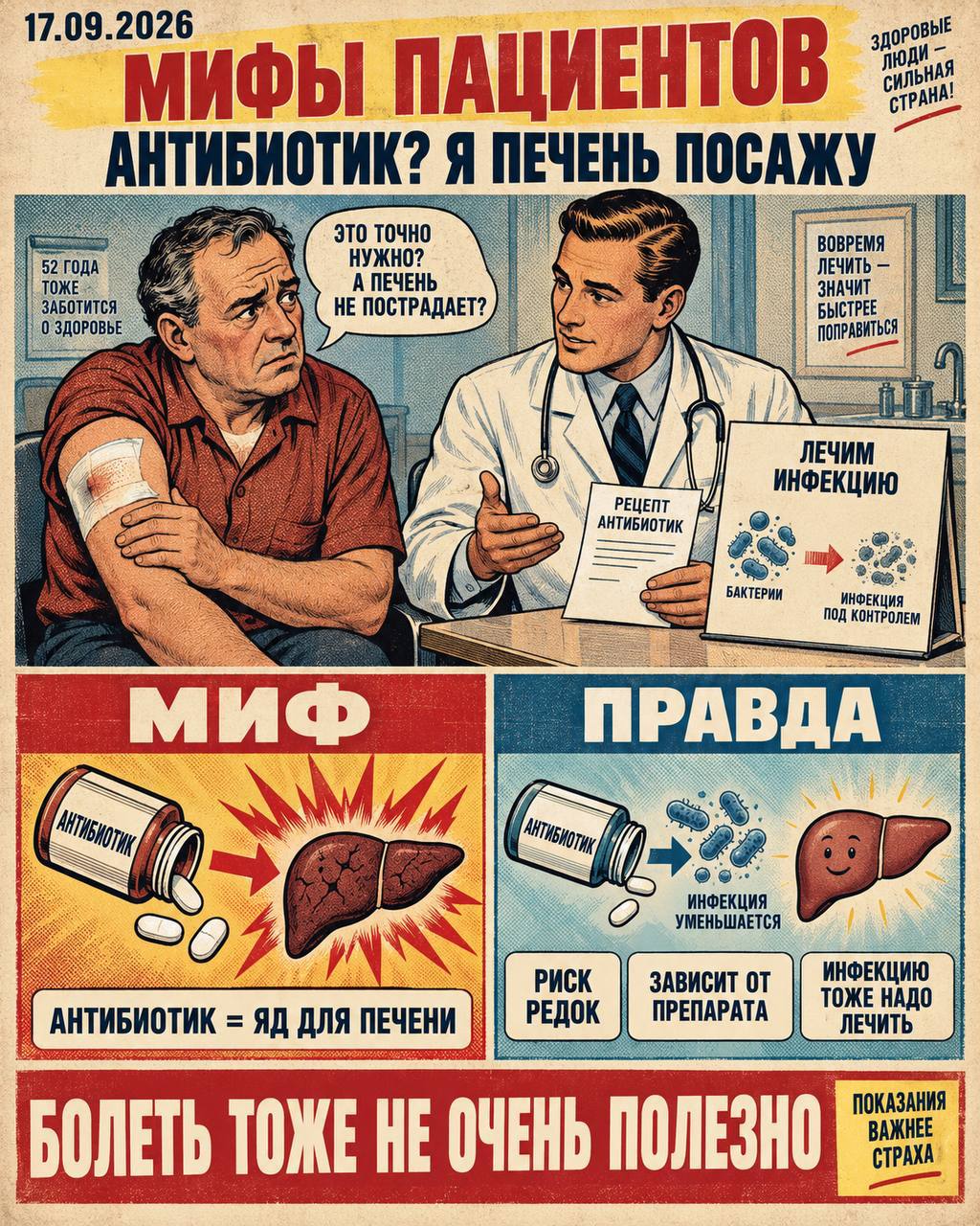 Мифы пациентов │ Антибиотик? Я печень посажу